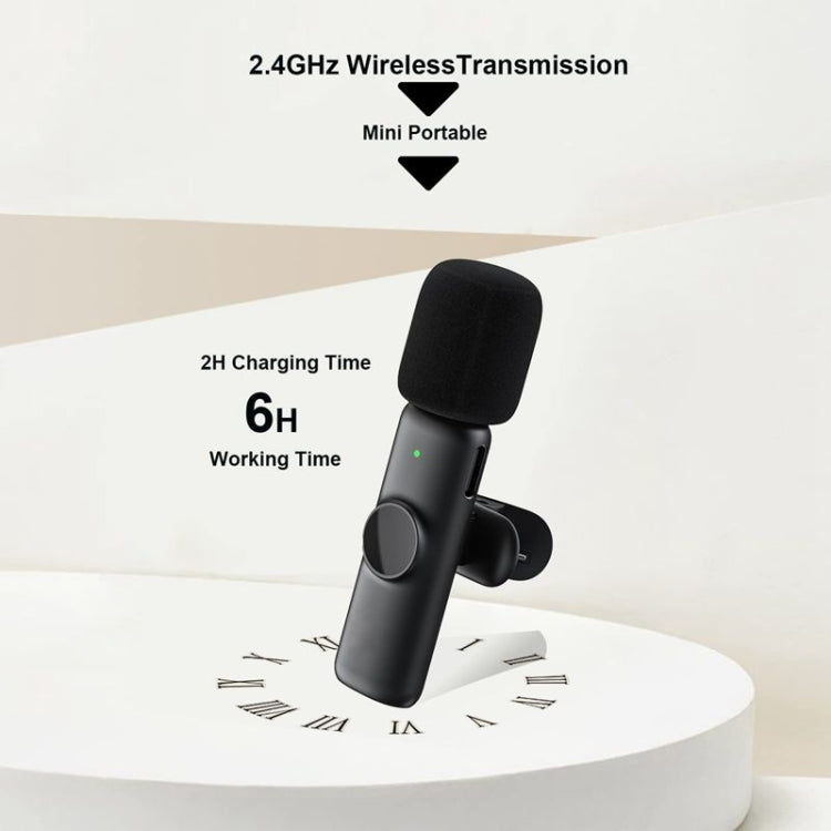 Micrófono de solapa Lavalier inalámbrico para teléfono Android y computadora con receptor USB-C / Type-C, One by One, One by Two