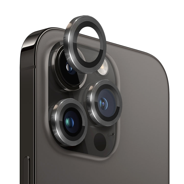 Lente de cámara NORTHJO, película de anillo de Metal de vena de CD de vidrio templado, For iPhone 14 Pro / 14 Pro Max
