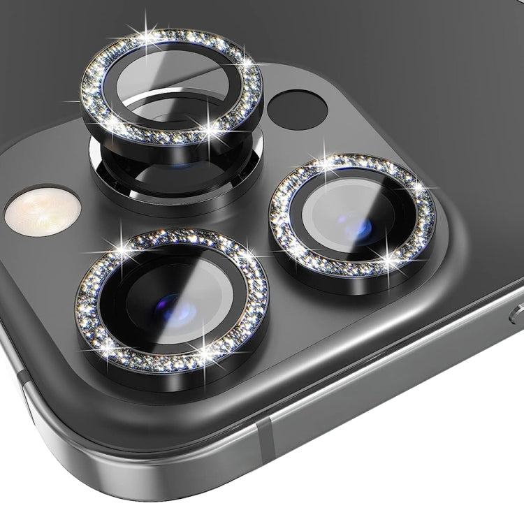 NORTHJO Lente de cámara Vidrio templado Bling Glitter Película de anillo de metal, For iPhone 14 Pro / 14 Pro Max
