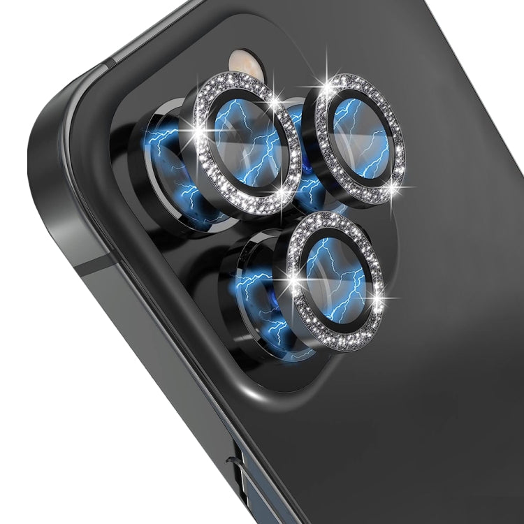 NORTHJO Lente de cámara Vidrio templado Bling Glitter Película de anillo de metal, For iPhone 14 Pro / 14 Pro Max