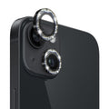 NORTHJO Protector de lente de cámara Vidrio templado Bling Glitter Anillo de metal Película, For iPhone 14 / 14 Plus