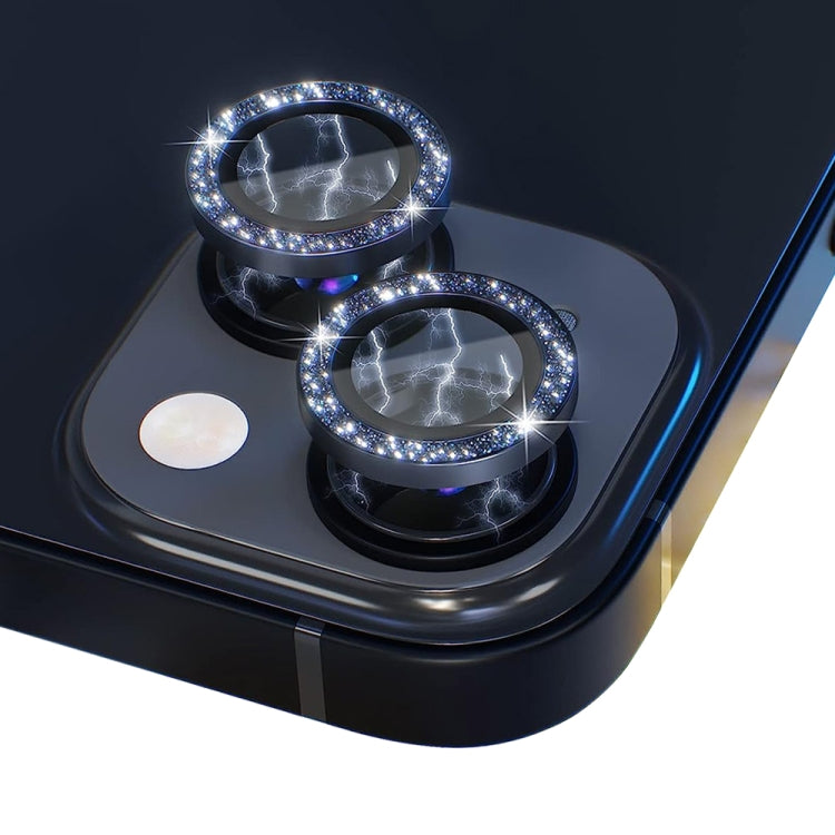 NORTHJO Protector de lente de cámara Vidrio templado Bling Glitter Anillo de metal Película, For iPhone 14 / 14 Plus