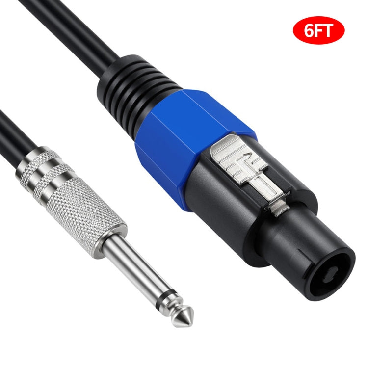 JUNSUNMAY Speakon macho a 6,35 mm macho Cable adaptador de altavoz de audio con cierre a presión, 6FT, 10FT, 25FT, 50FT