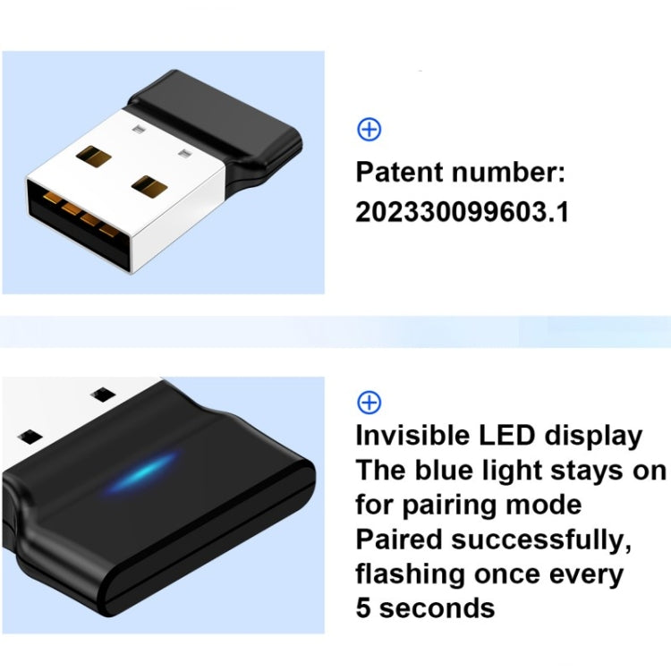 OY313 USB Bluetooth 5.3 Adaptador Transmisor Receptor Inalámbrico Para PC Windows 11 10 8 7, OY313