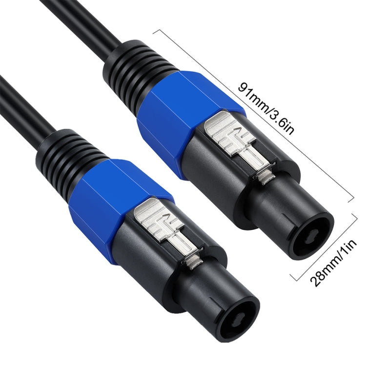 JUNSUNMAY Speakon macho a Speakon macho Cable adaptador de altavoz de audio con cierre a presión, 6FT, 10FT, 25FT, 50FT