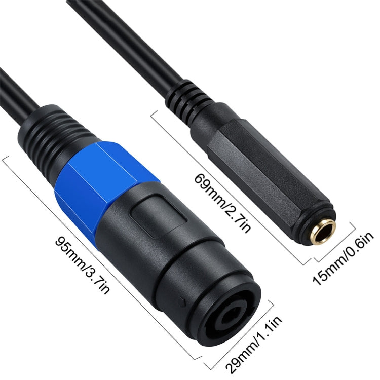 JUNSUNMAY Cable adaptador de altavoz de audio hembra Speakon hembra a 6,35 mm, longitud: 50 cm