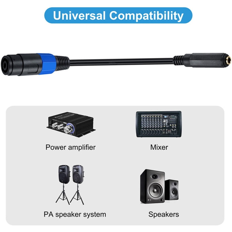 JUNSUNMAY Cable adaptador de altavoz de audio hembra Speakon hembra a 6,35 mm, longitud: 50 cm