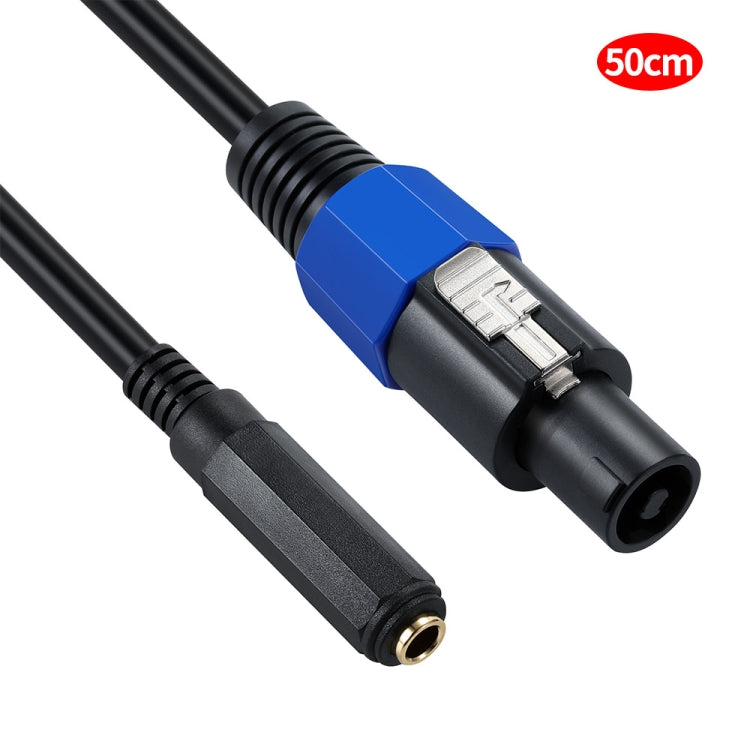 JUNSUNMAY Cable adaptador de altavoz de audio Speakon macho a hembra de 6,35 mm con cierre a presión, longitud: 50 cm