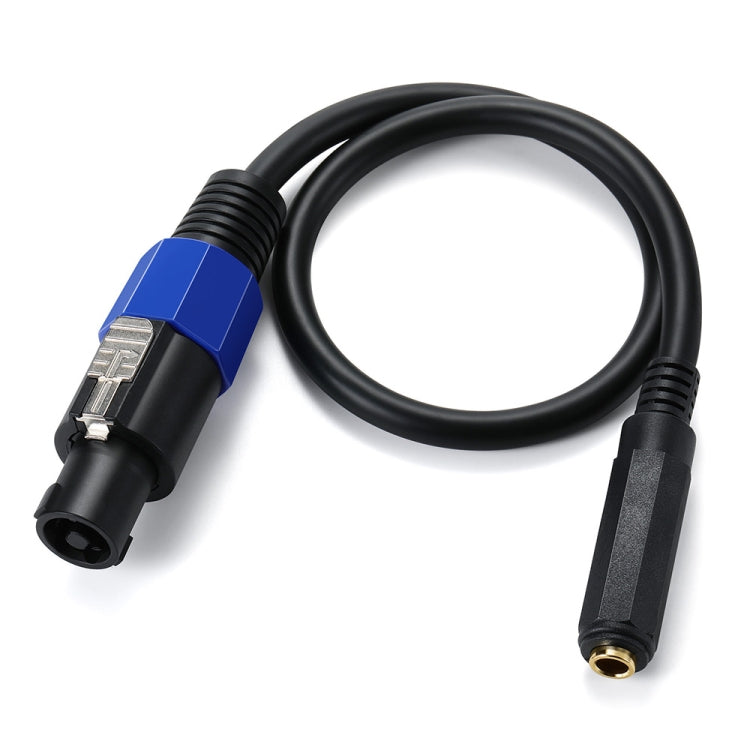 JUNSUNMAY Cable adaptador de altavoz de audio Speakon macho a hembra de 6,35 mm con cierre a presión, longitud: 50 cm
