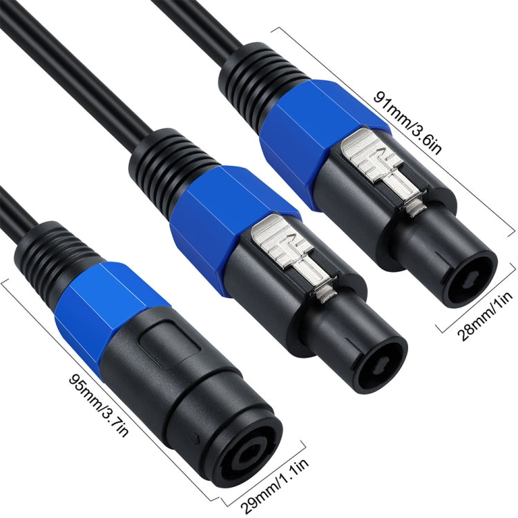 JUNSUNMAY Speakon hembra a Speakon macho 2 en 1 cable adaptador de altavoz de audio, longitud: 50 cm