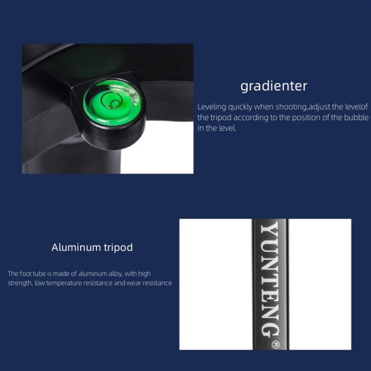Yunteng VCT-3000 trípode profesional de aluminio para cámara con cabezal panorámico, VCT-3000