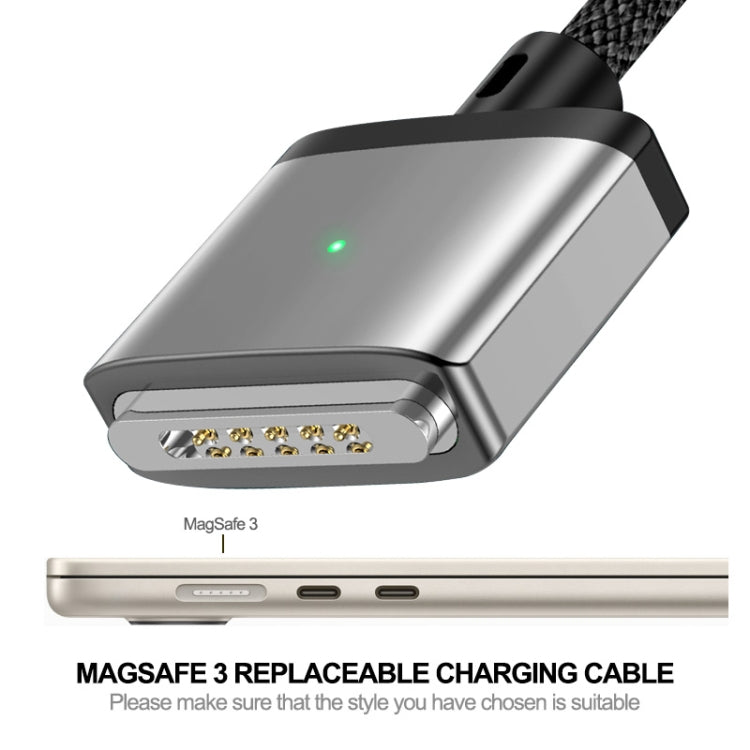 ENKAY 140W USB-C / Type-C a MagSafe 3 Cable de carga magnético trenzado de nylon con indicador LED para MacBook 6.6FT, ENKAY Grey, ENKAY Blue
