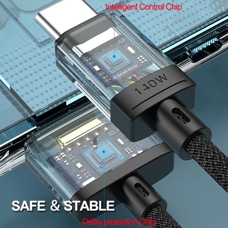 ENKAY 140W USB-C / Type-C a MagSafe 3 Cable de carga magnético trenzado de nylon con indicador LED para MacBook 6.6FT, ENKAY Grey, ENKAY Blue