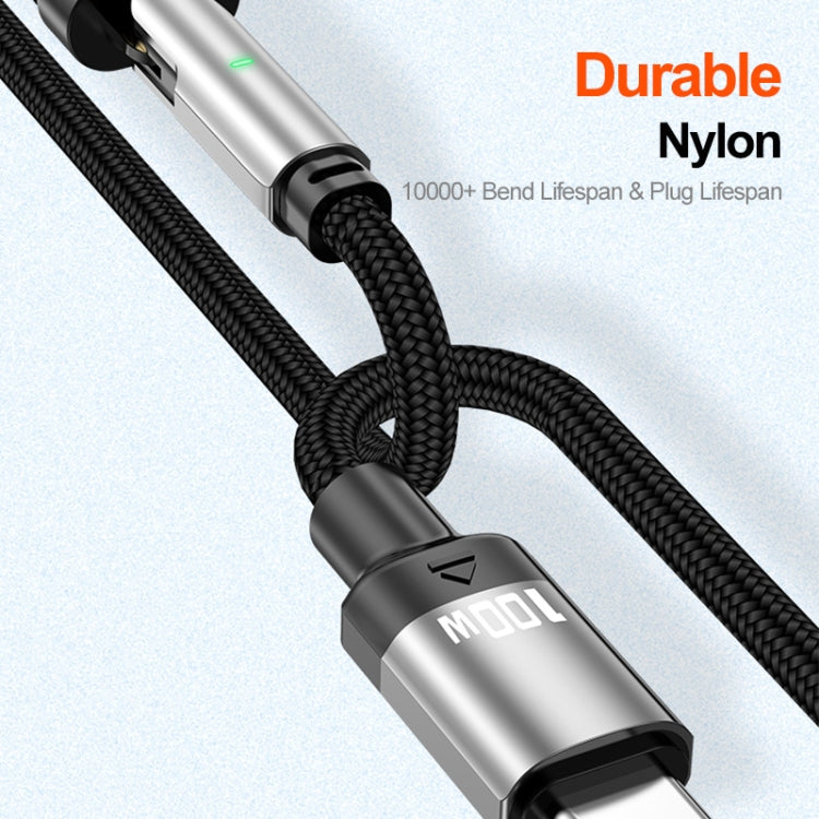 ENKAY 2 en 1 PD 100W / 27W Rotación de 180 grados Tipo C magnético / Cable de datos de carga rápida de 8 pines con luz LED, 1m, 2m