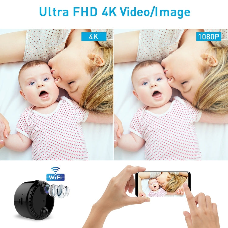 R10 4K HD Visión nocturna Teléfono celular Cámara remota WiFi Webcam Cámara de monitor de red doméstica, R10 (Black), R10 (White)