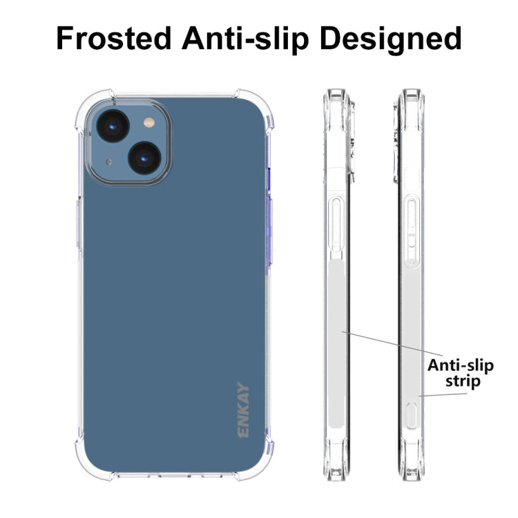 ENKAY Funda de teléfono transparente de TPU a prueba de golpes con película de vidrio, For iPhone 14 Plus, For iPhone 15 Pro Max, For iPhone 14, For iPhone 15 Pro, For iPhone 14 Pro, For iPhone 15 Plus, For iPhone 14 Pro Max, For iPhone 15