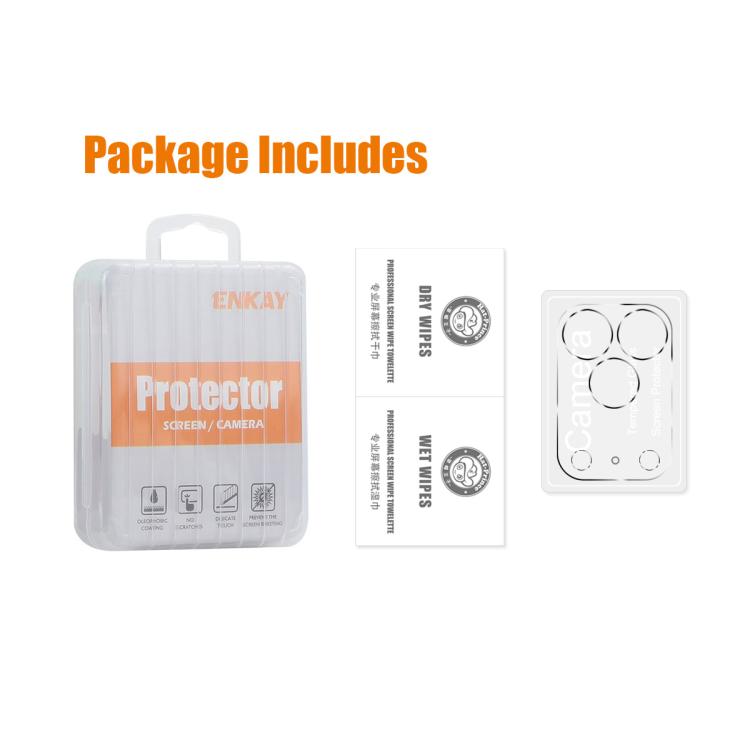 ENKAY Hat-Prince 9H Película de vidrio templado para lente de cámara trasera, For iPhone 17e / 16e, For iPhone 17 Pro Max, For iPhone 17 Pro, For iPhone 17, For iPhone Air, For iPhone 16 Pro / 16 Pro Max, For iPhone 16 / 16 Plus                        ...