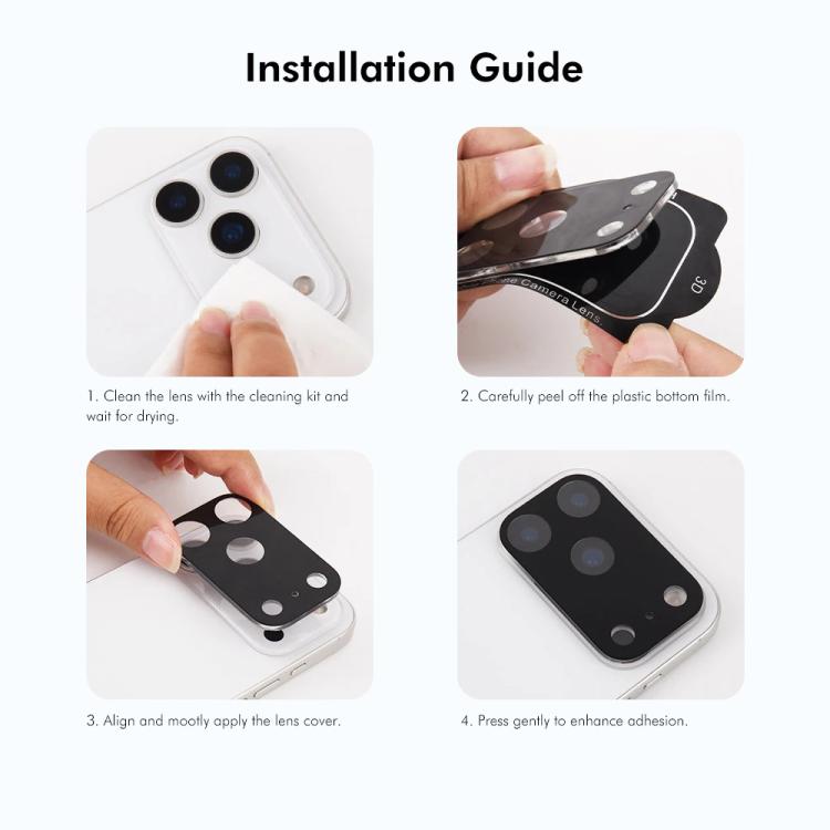 ENKAY Hat-Prince Black Ring 9H Lente de la cámara trasera Película de vidrio templado, For iPhone 17 Pro Max, For iPhone 17 Pro, For iPhone 17, For iPhone Air, For iPhone 16 Pro / 16 Pro Max, For iPhone 16 / 16 Plus, For iPhone 15 Pro / 15 Pro Max     ...