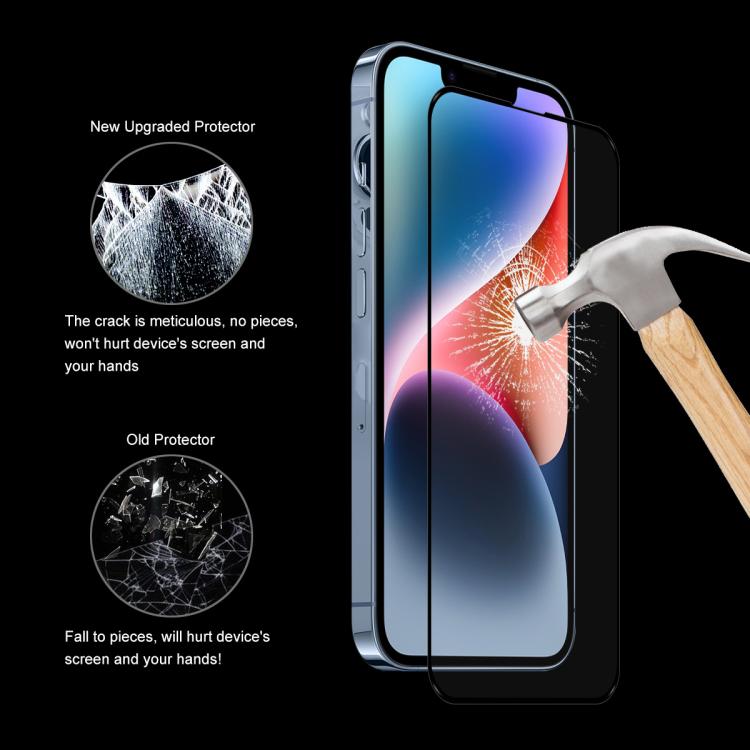 ENKAY Película de vidrio templado con alto contenido de aluminio y silicio con pegamento completo, For iPhone 17e / 16e, For iPhone 16 Pro Max, For iPhone 16 Pro, For iPhone 16 Plus, For iPhone 16, For iPhone 15 Pro Max, For iPhone 15 Pro              ...