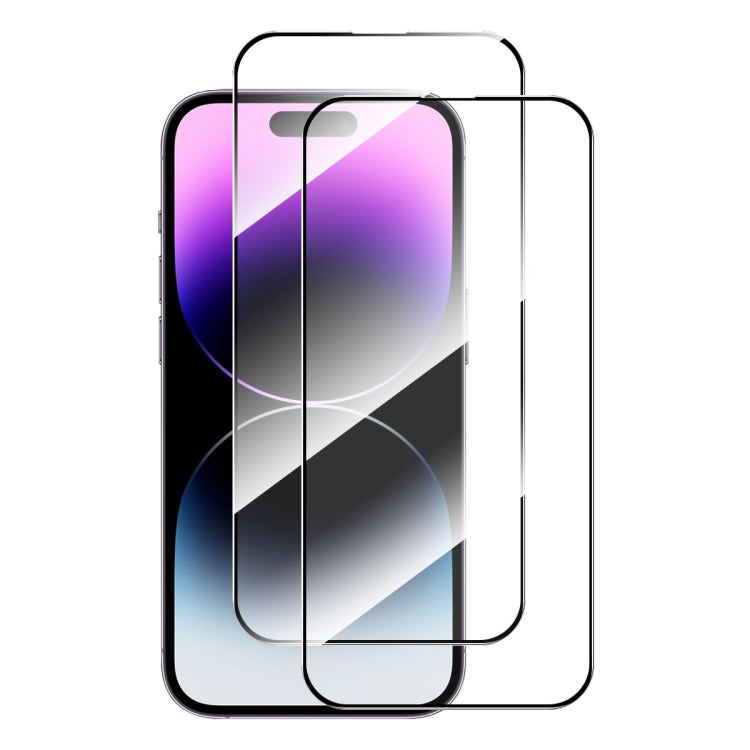 2 uds ENKAY pegamento completo alto aluminio-silicio película de vidrio templado, For iPhone 17e / 16e, For iPhone 16 Pro Max, For iPhone 16 Pro, For iPhone 16 Plus, For iPhone 16, For iPhone 15 Pro Max, For iPhone 15 Pro, For iPhone 15 Plus           ...