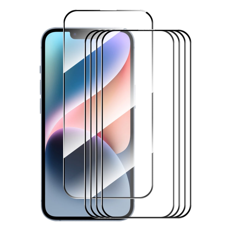 5 uds ENKAY pegamento completo alto aluminio-silicio película de vidrio templado, For iPhone 17e / 16e, For iPhone 16 Pro Max, For iPhone 16 Pro, For iPhone 16 Plus, For iPhone 16, For iPhone 15 Pro Max, For iPhone 15 Pro, For iPhone 15 Plus           ...