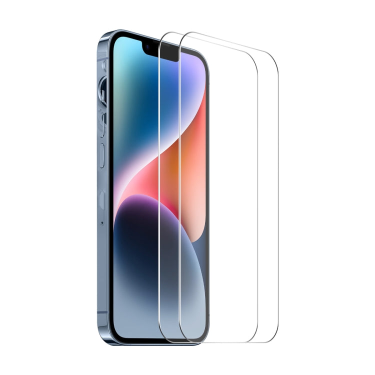 2 uds ENKAY 0,26mm 9H 2.5D alto aluminio-silicio película de vidrio templado, For iPhone 17e / 16e, For iPhone 16 Pro Max, For iPhone 16 Pro, For iPhone 16 Plus, For iPhone 16, For iPhone 15 Pro Max, For iPhone 15 Pro, For iPhone 15 Plus, For iPhone 15