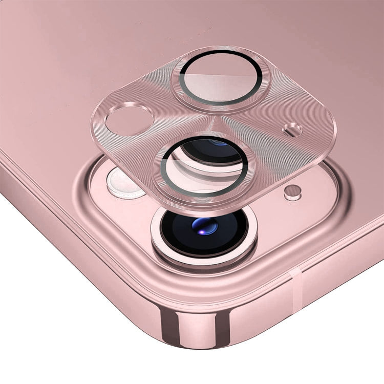 Película de cubierta de lente de vidrio templado de aleación de aluminio ENKAY, For iPhone 15 / 15 Plus