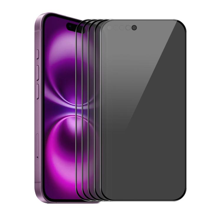 5 uds ENKAY Hat-Prince película de pantalla completa de vidrio templado Anti-peeping de 28 grados, For iPhone 17 Pro Max, For iPhone 17 Pro, For iPhone 17, For iPhone Air, For iPhone 16 Pro Max, For iPhone 16 Pro, For iPhone 16 Plus, For iPhone 16     ...
