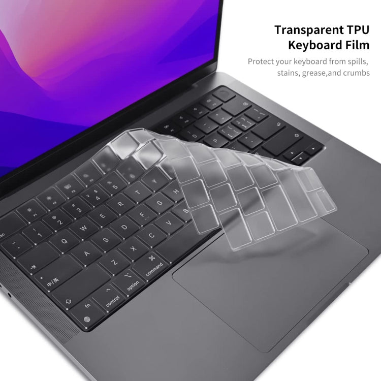 ENKAY EU Versión 3 en 1 Estuche protector mate con película de teclado de TPU y tapones antipolvo, For MacBook Air 15.3 A2941