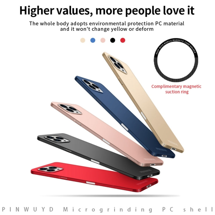 PINWUYO Micro-Frosted PC Estuche rígido ultrafino para teléfono con anillo magnético Magsafe, For iPhone 16 Pro Max, For iPhone 16 Pro, For iPhone 16 Plus, For iPhone 16, For iPhone 15 Pro Max, For iPhone 15 Pro, For iPhone 15 Plus, For iPhone 15