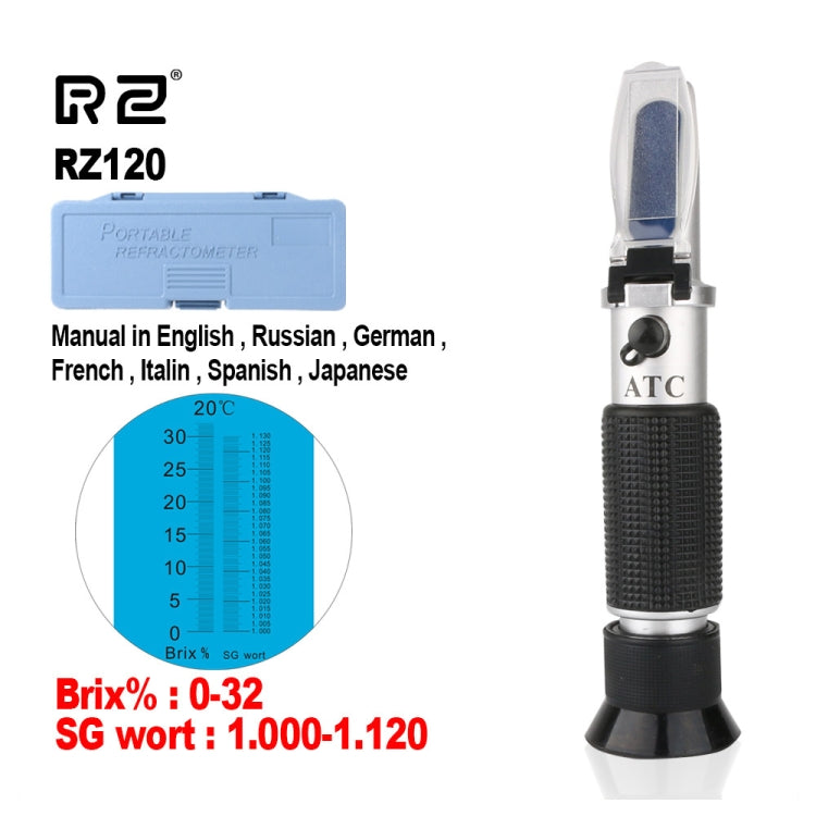 RZ120 Refractómetro genuino cerveza Brix mosto azúcar Alcohol gravedad específica herramienta de mano hidrómetro