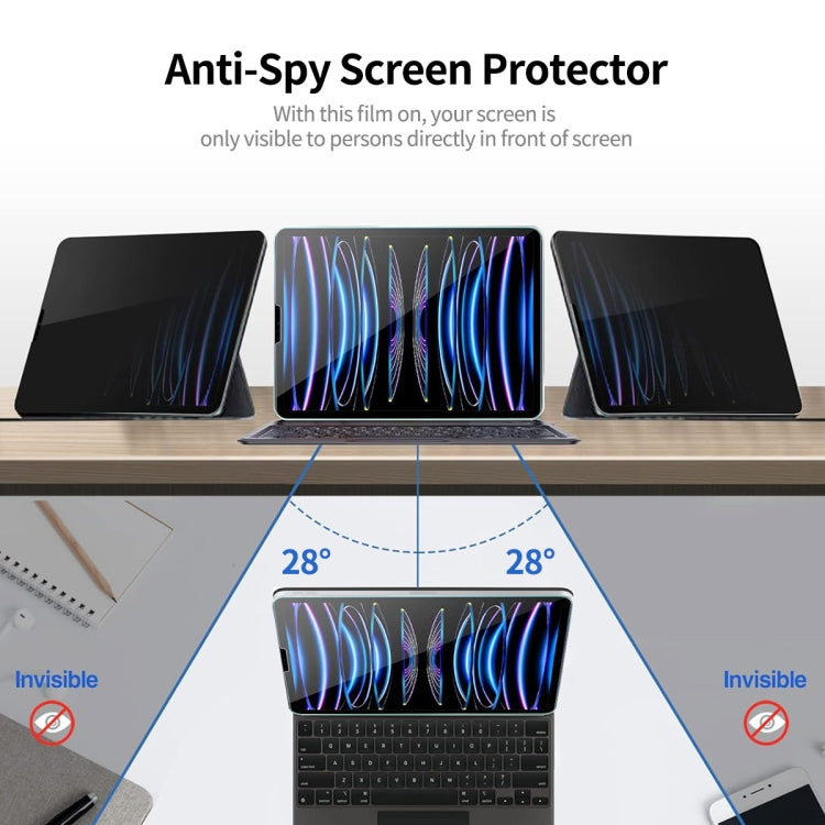 ENKAY Hat-Prince 0,33 mm 28 grados Película de vidrio templado de privacidad anti-peeping, For iPad mini 6 / mini 2024, For iPad Air 11 2024 /10th Gen 10.9 2022, For iPad Air 10.9 2022 / Pro 11 2022, For iPad 10.2 2021 / 2020 / 2019                    ...