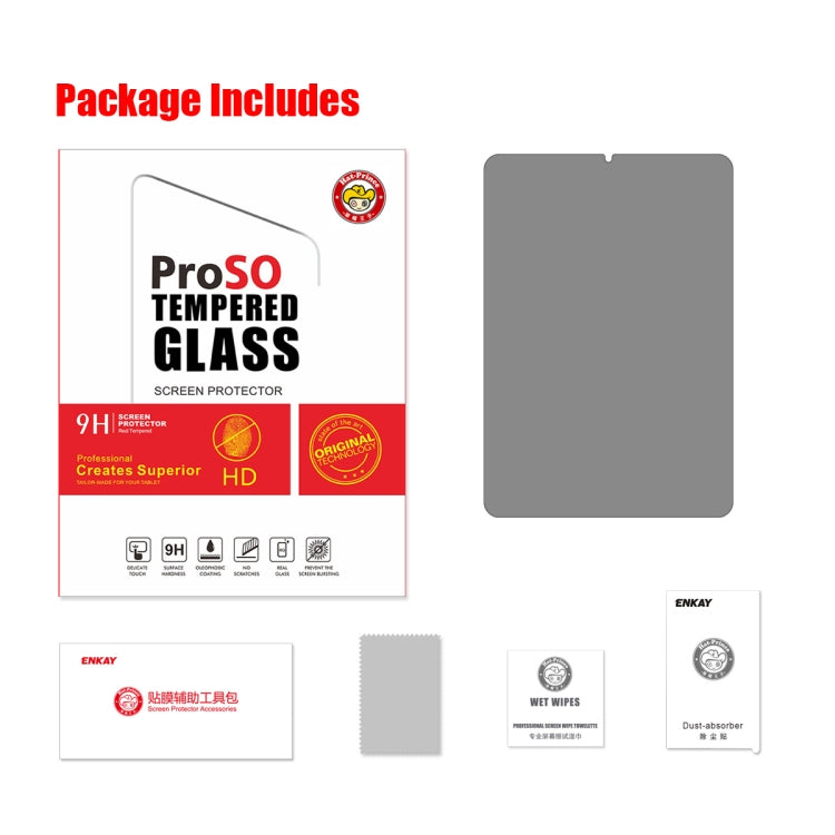 ENKAY Hat-Prince 0,33 mm 28 grados Película de vidrio templado de privacidad anti-peeping, For iPad mini 6 / mini 2024, For iPad Air 11 2024 /10th Gen 10.9 2022, For iPad Air 10.9 2022 / Pro 11 2022, For iPad 10.2 2021 / 2020 / 2019                    ...