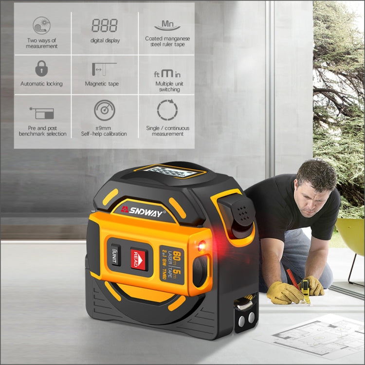 SNDWAY nuevo telémetro Digital medidor de distancia láser cinta multifunción dispositivo de herramienta manual autoblocante SW-TM40, SW-TM40