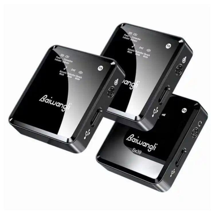 SX39 para iPhone Lavalier Micrófono inalámbrico de reducción de ruido con transmisor dual + receptor, For iPhone