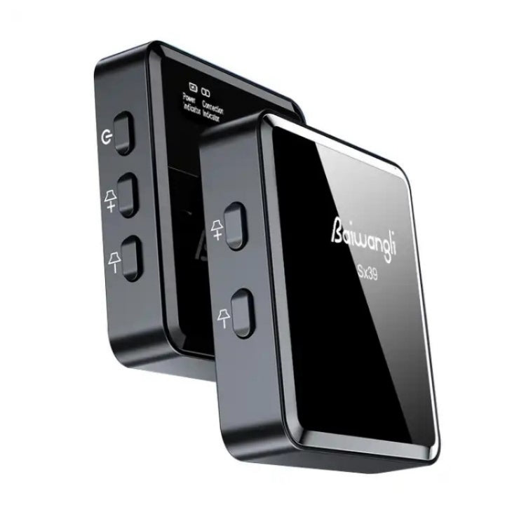 SX39 para iPhone Lavalier Micrófono inalámbrico de reducción de ruido con transmisor dual + receptor, For iPhone