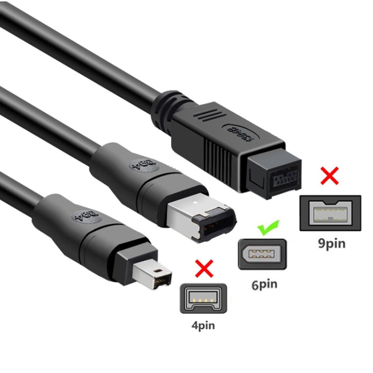 JUNSUNMAY Firewire IEEE 1394 Cable convertidor adaptador macho de 6 pines a USB 2.0 macho, 1.8m, 3m, 4.5m
