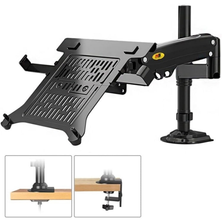 NB H100-FP para mecanismo de resorte de gas de 10-17 pulgadas, brazo de movimiento completo, placa VESA, soporte para ordenador portátil de escritorio, NB H100-FP