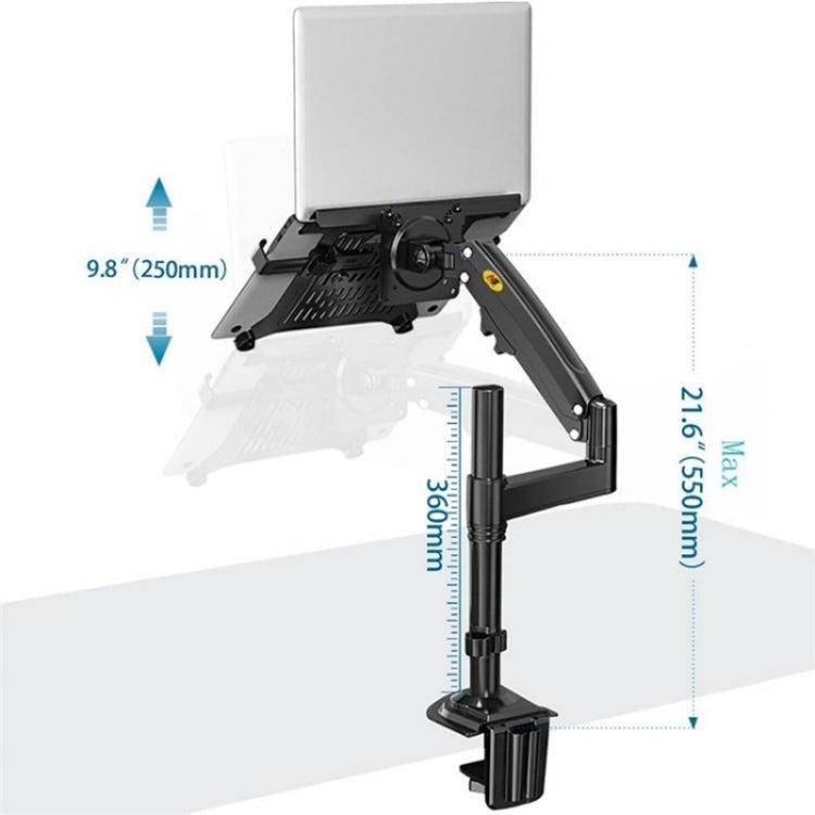 NB H100-FP para mecanismo de resorte de gas de 10-17 pulgadas, brazo de movimiento completo, placa VESA, soporte para ordenador portátil de escritorio, NB H100-FP