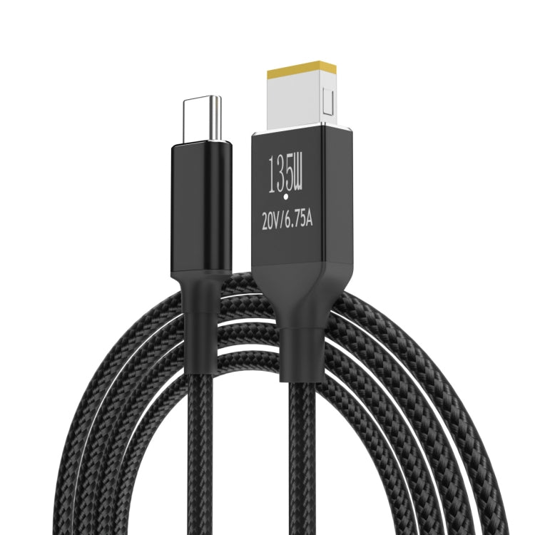 Tipo C a cuadrado para cable de carga Lenovo PD 100W / 135W, longitud: 1,8 m, 135W, 100W