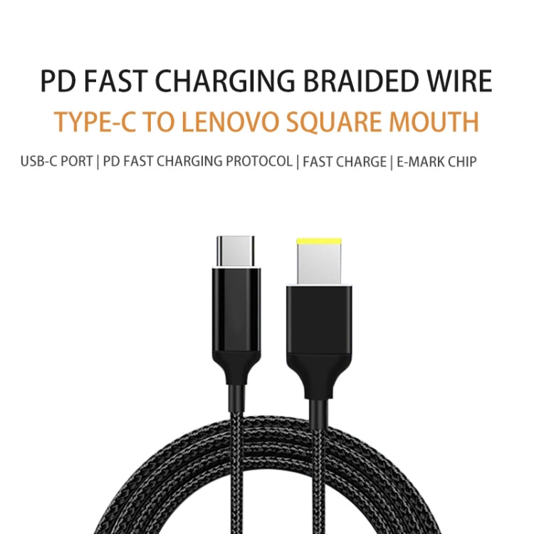 Tipo C a cuadrado para cable de carga Lenovo PD 100W / 135W, longitud: 1,8 m, 135W, 100W