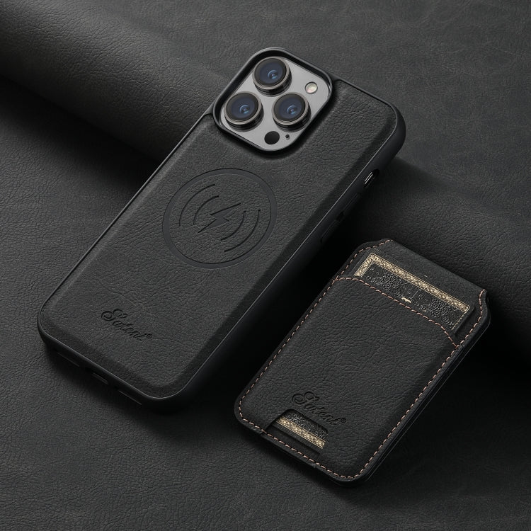 Suteni H17 Funda para teléfono con billetera desmontable MagSafe de cuero con textura de litchi, For iPhone 15, For iPhone 14 Plus, For iPhone 14, For iPhone 14 Pro, For iPhone 14 Pro Max, For iPhone 13 Pro Max, For iPhone 13 Pro, For iPhone 13        ...