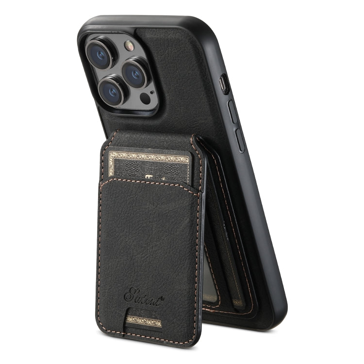 Suteni H17 Funda para teléfono con billetera desmontable MagSafe de cuero con textura de litchi, For iPhone 15, For iPhone 14 Plus, For iPhone 14, For iPhone 14 Pro, For iPhone 14 Pro Max, For iPhone 13 Pro Max, For iPhone 13 Pro, For iPhone 13        ...
