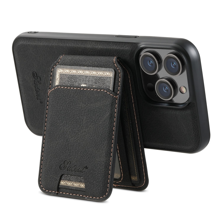 Suteni H17 Funda para teléfono con billetera desmontable MagSafe de cuero con textura de litchi, For iPhone 15, For iPhone 14 Plus, For iPhone 14, For iPhone 14 Pro, For iPhone 14 Pro Max, For iPhone 13 Pro Max, For iPhone 13 Pro, For iPhone 13        ...