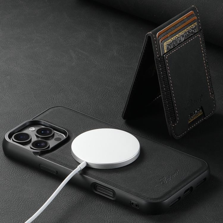 Suteni H17 Funda para teléfono con billetera desmontable MagSafe de cuero con textura de litchi, For iPhone 17e / 16e, For iPhone 17 Pro Max, For iPhone 17 Pro, For iPhone 17, For iPhone Air, For iPhone 16 Pro Max, For iPhone 16 Pro, For iPhone 16 Plus...