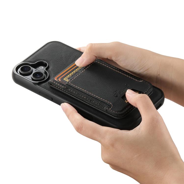 Suteni H17 Funda para teléfono con billetera desmontable MagSafe de cuero con textura de litchi, For iPhone 17e / 16e, For iPhone 17 Pro Max, For iPhone 17 Pro, For iPhone 17, For iPhone Air, For iPhone 16 Pro Max, For iPhone 16 Pro, For iPhone 16 Plus...