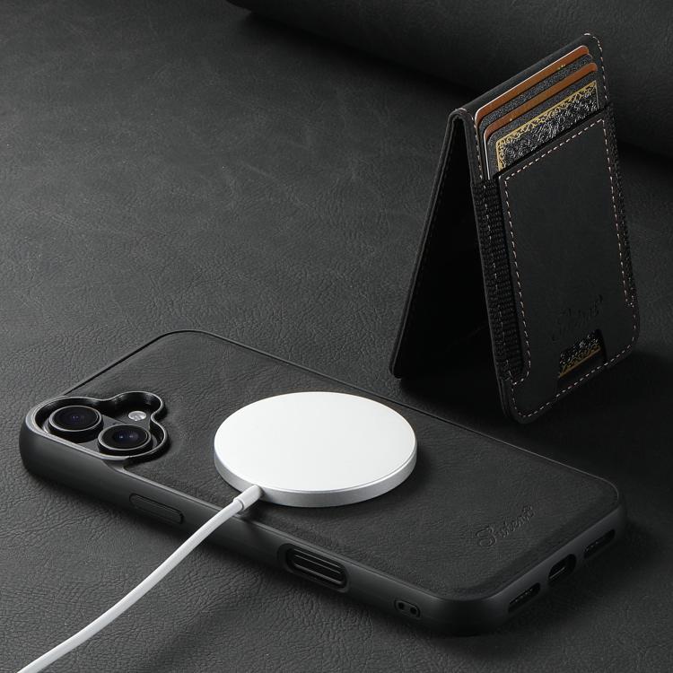 Suteni H17 Funda para teléfono con billetera desmontable MagSafe de cuero con textura de litchi, For iPhone 17e / 16e, For iPhone 17 Pro Max, For iPhone 17 Pro, For iPhone 17, For iPhone Air, For iPhone 16 Pro Max, For iPhone 16 Pro, For iPhone 16 Plus...