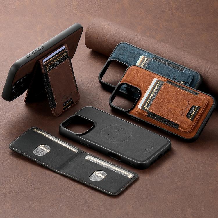 Suteni H17 Funda para teléfono con billetera desmontable MagSafe de cuero con textura de litchi, For iPhone 17e / 16e, For iPhone 17 Pro Max, For iPhone 17 Pro, For iPhone 17, For iPhone Air, For iPhone 16 Pro Max, For iPhone 16 Pro, For iPhone 16 Plus...