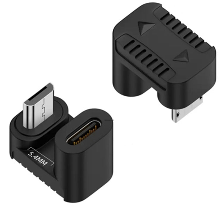 Adaptador tipo C hembra a Micro USB macho Transmisión de carga de datos, Type-C Female to Micro Male U Shape Back, Type-C Female to Micro Male U Shape Front, Type-C Female to Micro Male Right Bend, Type-C Female to Micro Male Left Bend