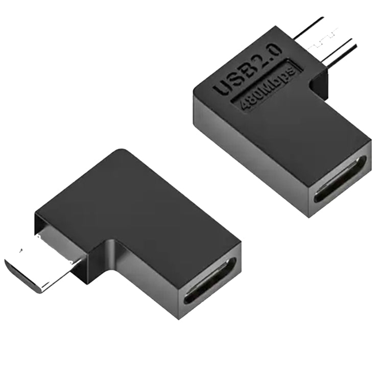 Adaptador tipo C hembra a Micro USB macho Transmisión de carga de datos, Type-C Female to Micro Male U Shape Back, Type-C Female to Micro Male U Shape Front, Type-C Female to Micro Male Right Bend, Type-C Female to Micro Male Left Bend